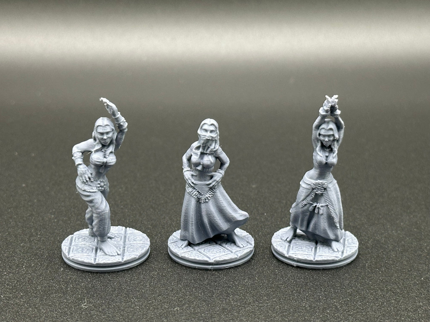 Belly Dancer Miniatures - Set of Three Elegant Figures for Tabletop RPGs