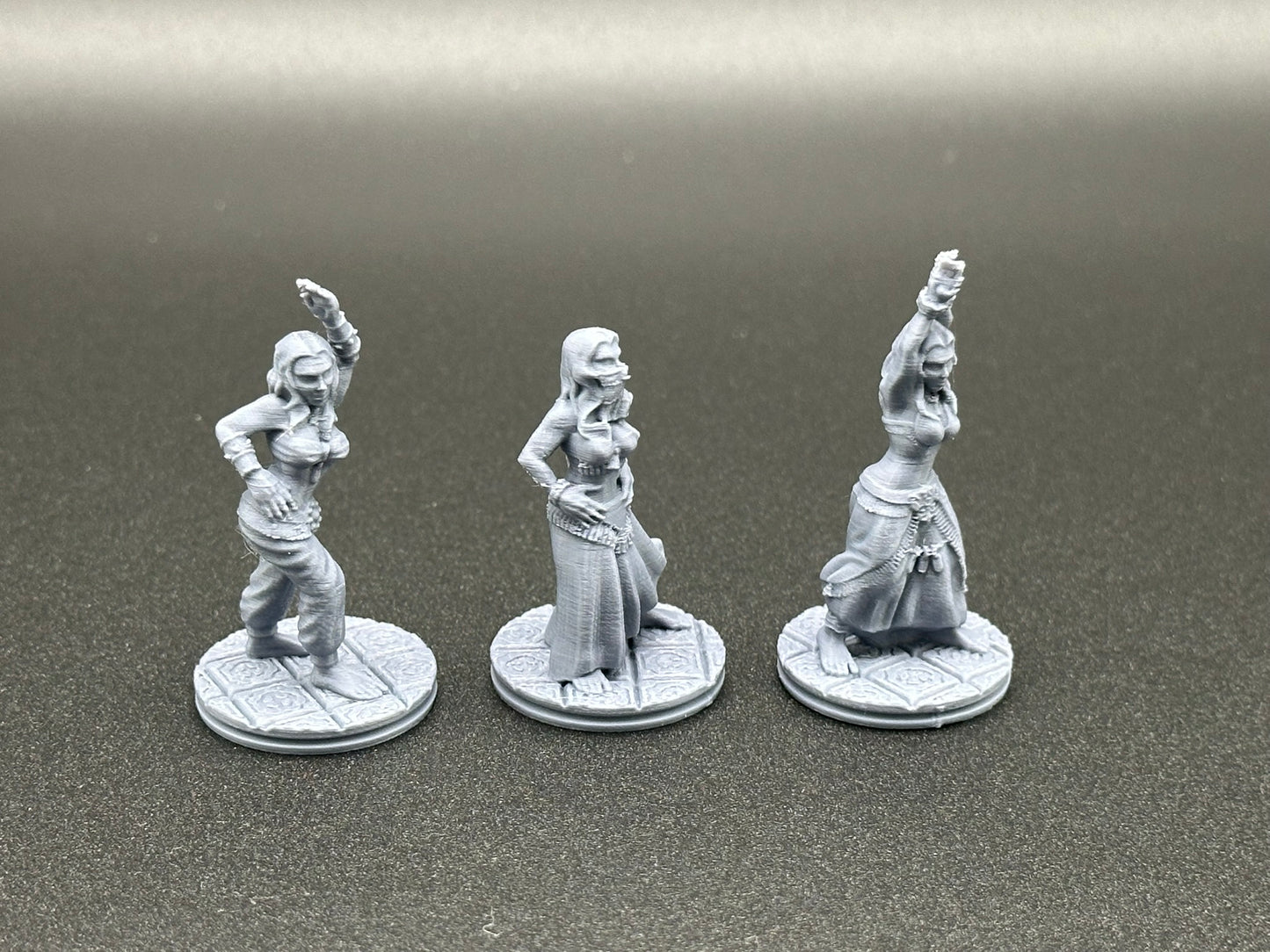 Belly Dancer Miniatures - Set of Three Elegant Figures for Tabletop RPGs