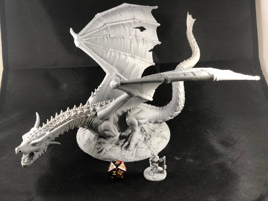 The Great Dragon Miniature - Colossal 12" RPG Boss for D&D and Pathfinder