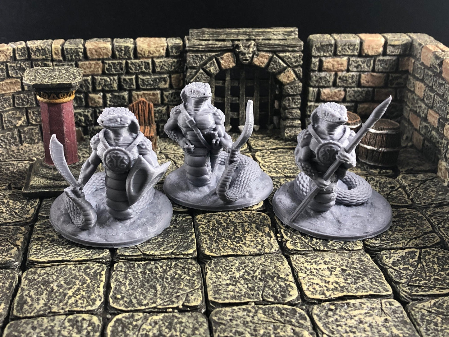 Trio of Snake Warriors - 28mm High Quality 3D Print