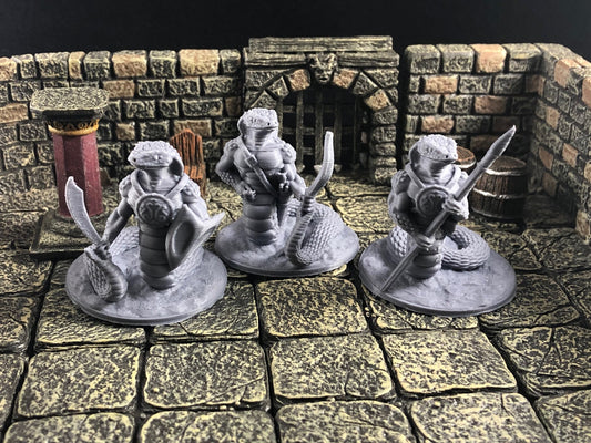 Trio of Snake Warriors - 28mm High Quality 3D Print