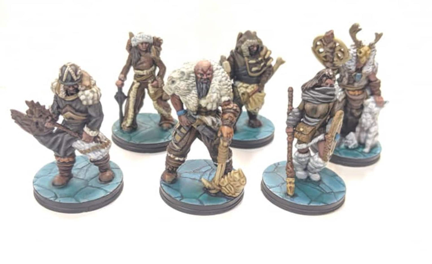 Ice Tribe Miniatures | Set of 6 - 28mm D&D Miniature Set - Tabletop RPG Minis