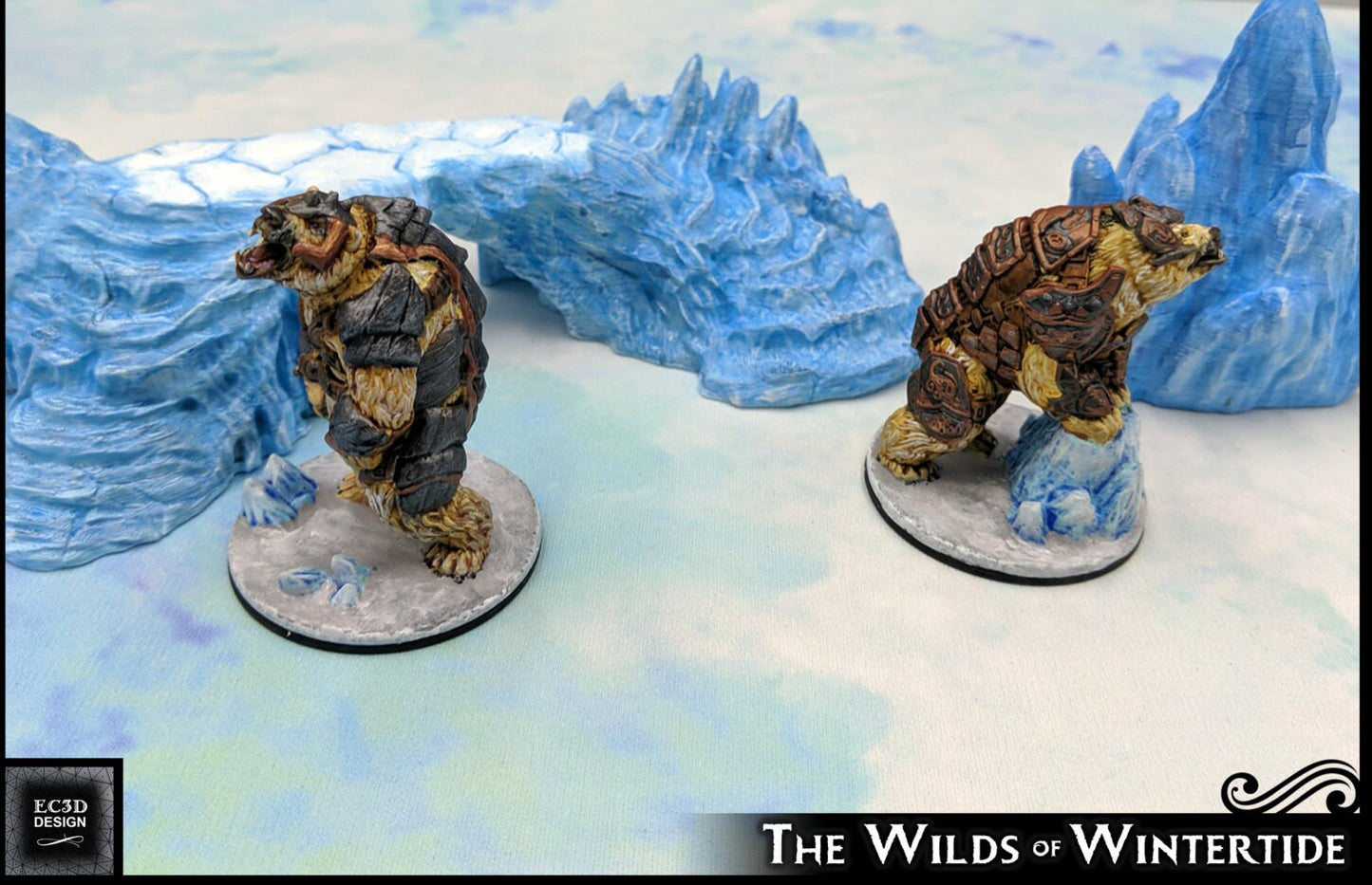 Set of 3 Battle Bears - 28mm Scale Miniatures for Tabletop RPGs