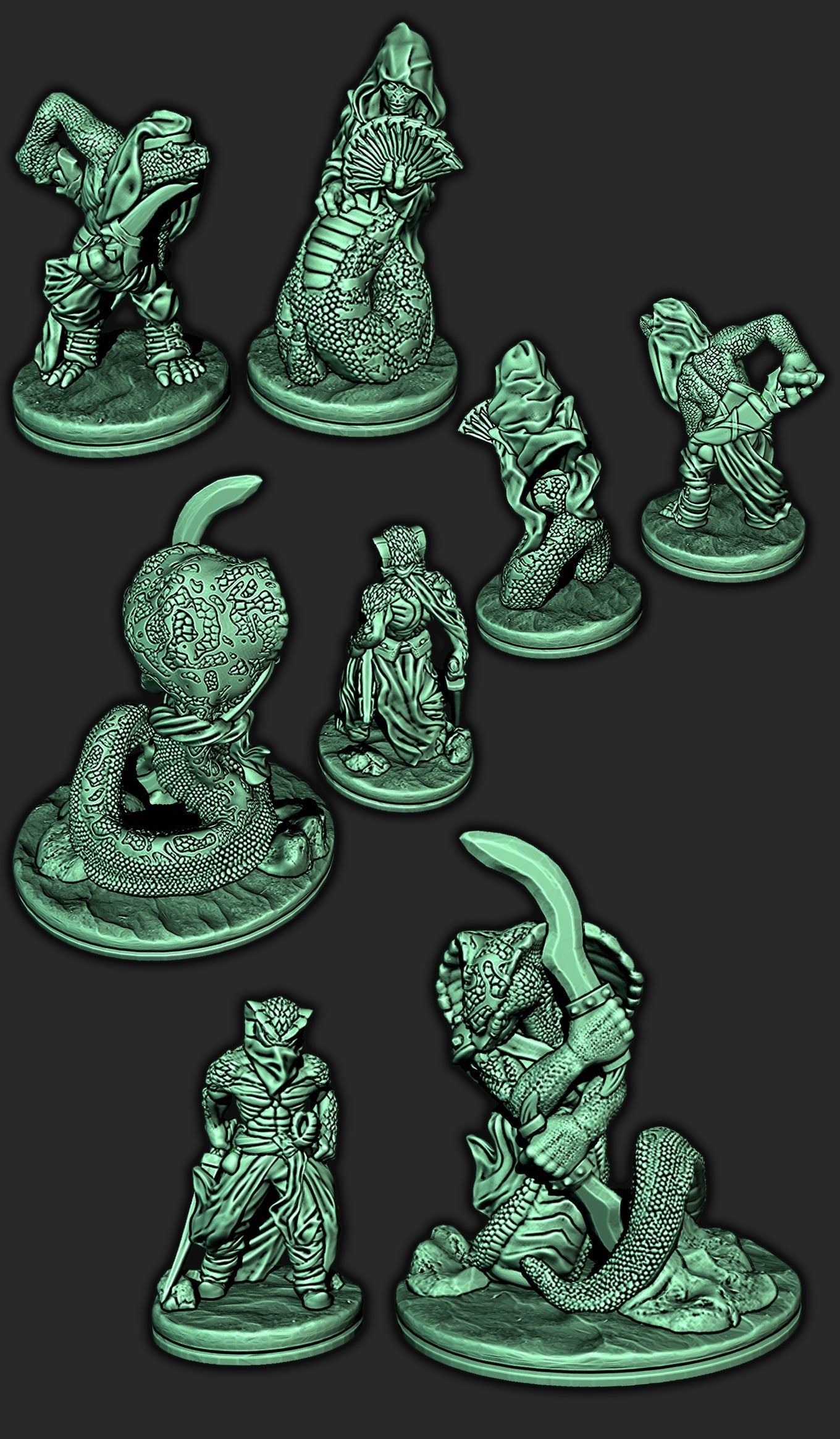 Serpent Warriors - 28mm D&D Miniatures