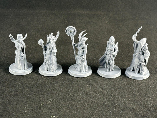 Cultist Miniatures | Set of 5 - 28mm Scale for Dungeons & Dragons, Pathfinder, and Tabletop RPGs, Hooded Cultists, Demon Cult