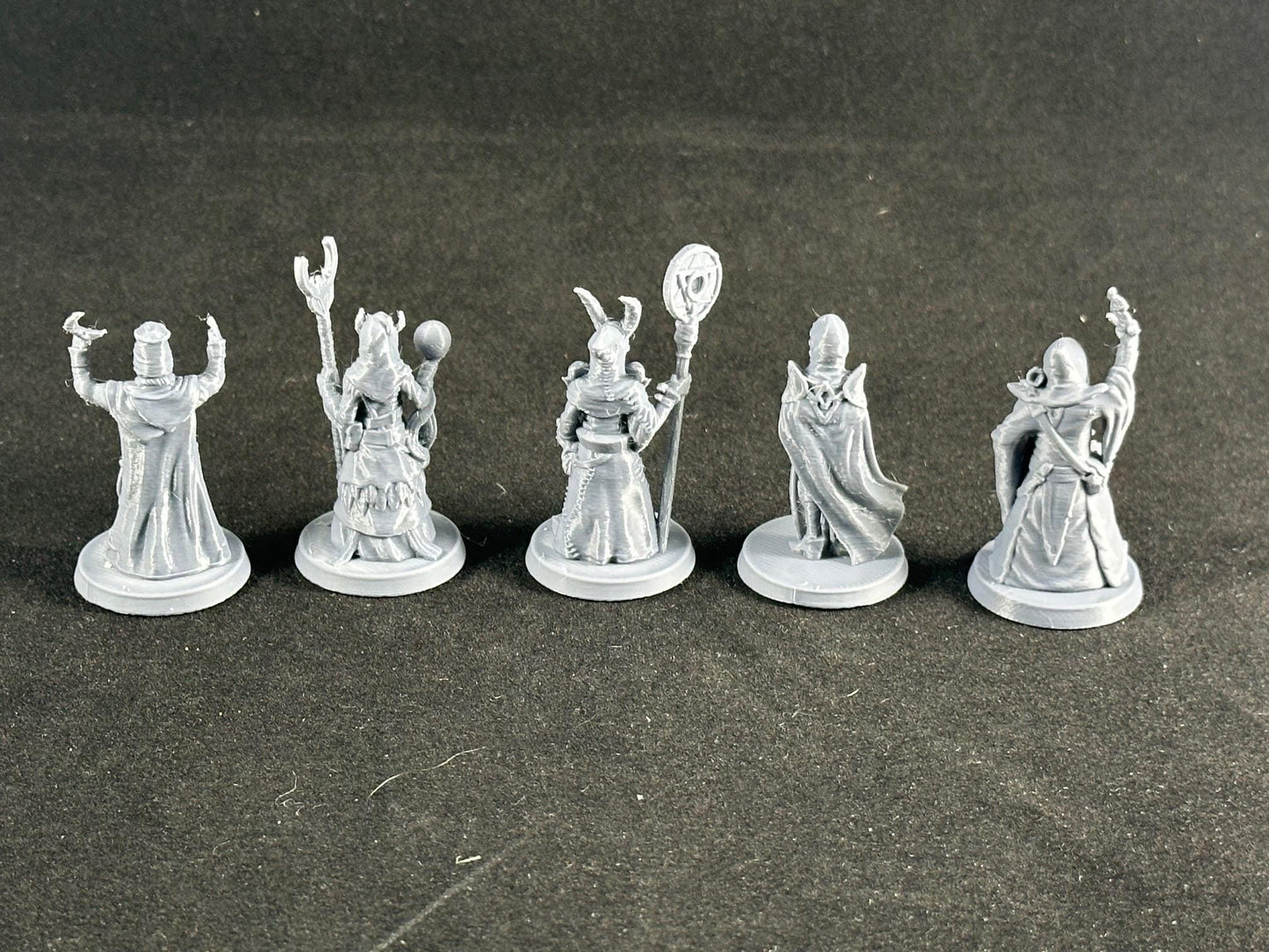 Cultist Miniatures | Set of 5 - 28mm Scale for Dungeons & Dragons, Pathfinder, and Tabletop RPGs, Hooded Cultists, Demon Cult