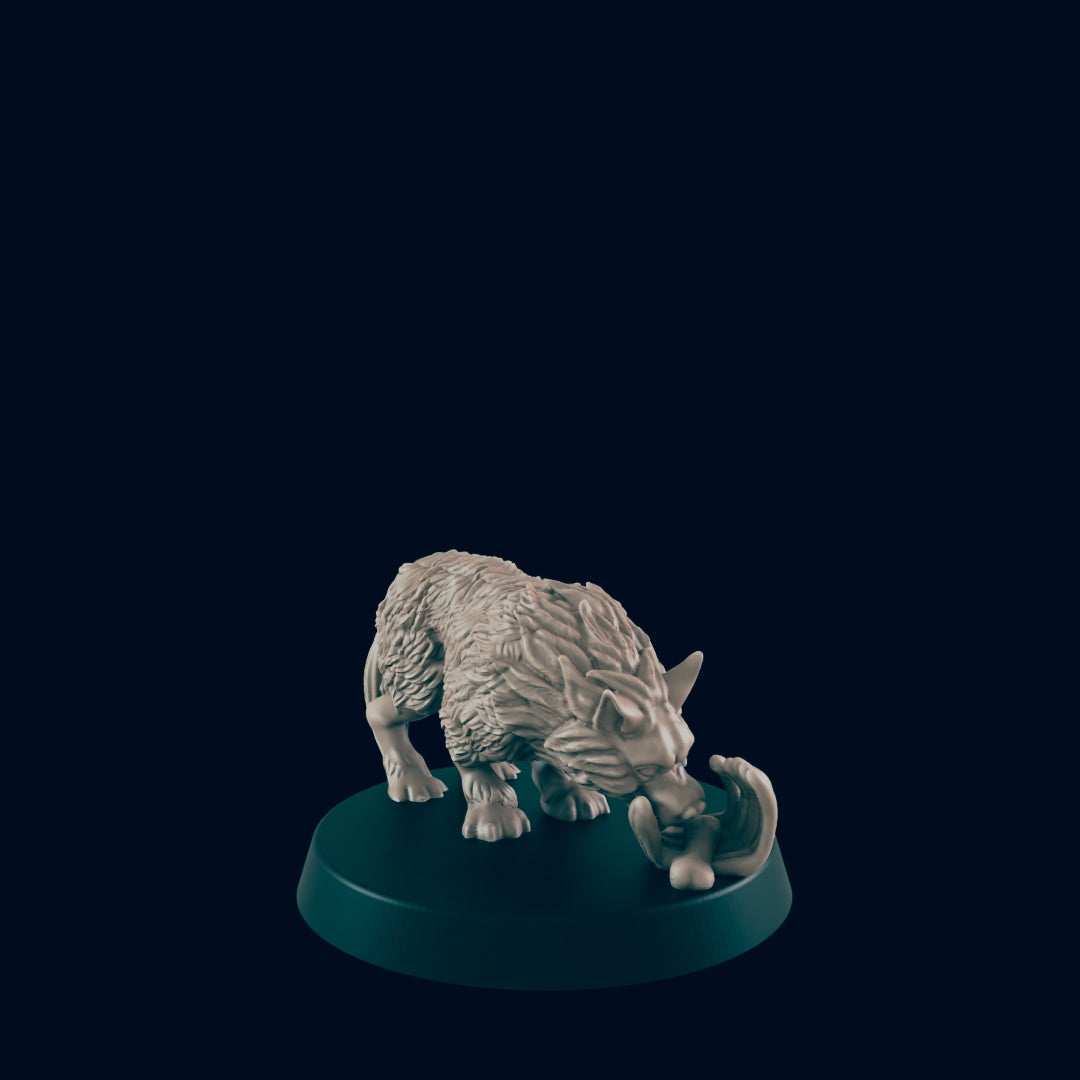 Wolf Pack Miniature Set – Three Dynamic Figures for Tabletop RPGs